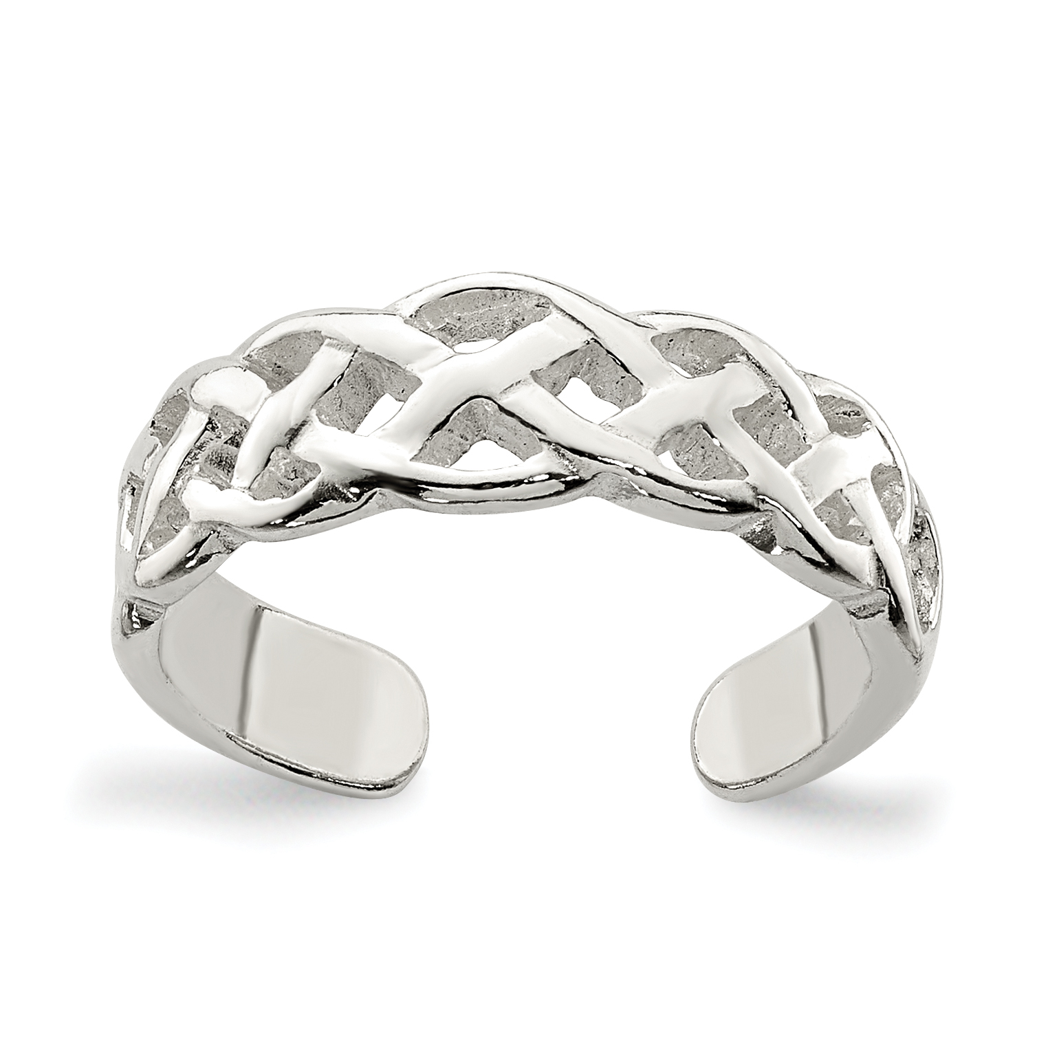 Sterling Silver Celtic Weave Toe Ring (QR851)