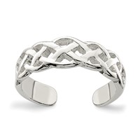 Sterling Silver Celtic Weave Toe Ring view 1