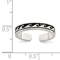 Sterling Silver Antiqued Adjustable Toe Ring view 3