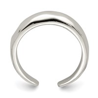 Sterling Silver Solid Polished Domed Toe Ring view 2