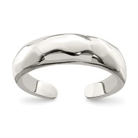 Sterling Silver Solid Polished Domed Toe Ring view 1