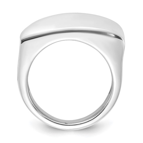 Sterling Silver Fancy Rectangular Wave Ring