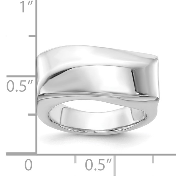 Sterling Silver Fancy Rectangular Wave Ring