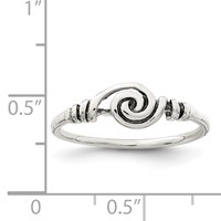 Sterling Silver Antiqued Swirl Ring view 3