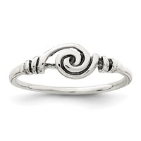 Sterling Silver Antiqued Swirl Ring view 1