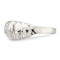 Sterling Silver Diamond-cut Domed Ring view 4