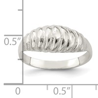 Sterling Silver Diamond-cut Domed Ring view 3