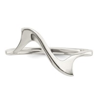Sterling Silver Solid Wavy Ring view 5