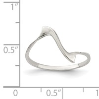 Sterling Silver Solid Wavy Ring view 3