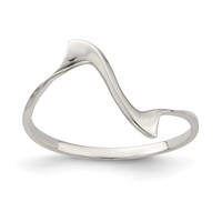 Sterling Silver Solid Wavy Ring view 1