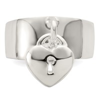 Sterling Silver Dangle Lock Ring view 5
