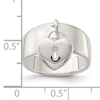 Sterling Silver Dangle Lock Ring view 3