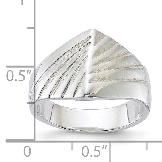 Sterling Silver Fancy Ribbed Ring
