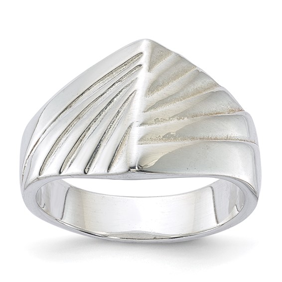 Sterling Silver Fancy Ribbed Ring