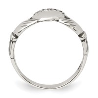 Sterling Silver Antiqued Claddagh Ring view 2