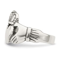 Sterling Silver Antiqued Claddagh Ring view 4