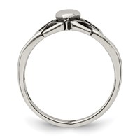 Sterling Silver Antiqued Claddagh Ring view 2