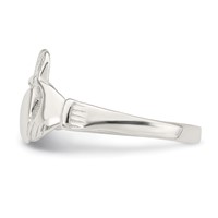 Sterling Silver Solid Claddagh Ring view 4