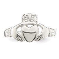 Sterling Silver Solid Claddagh Ring view 5