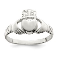 Sterling Silver Solid Claddagh Ring view 1
