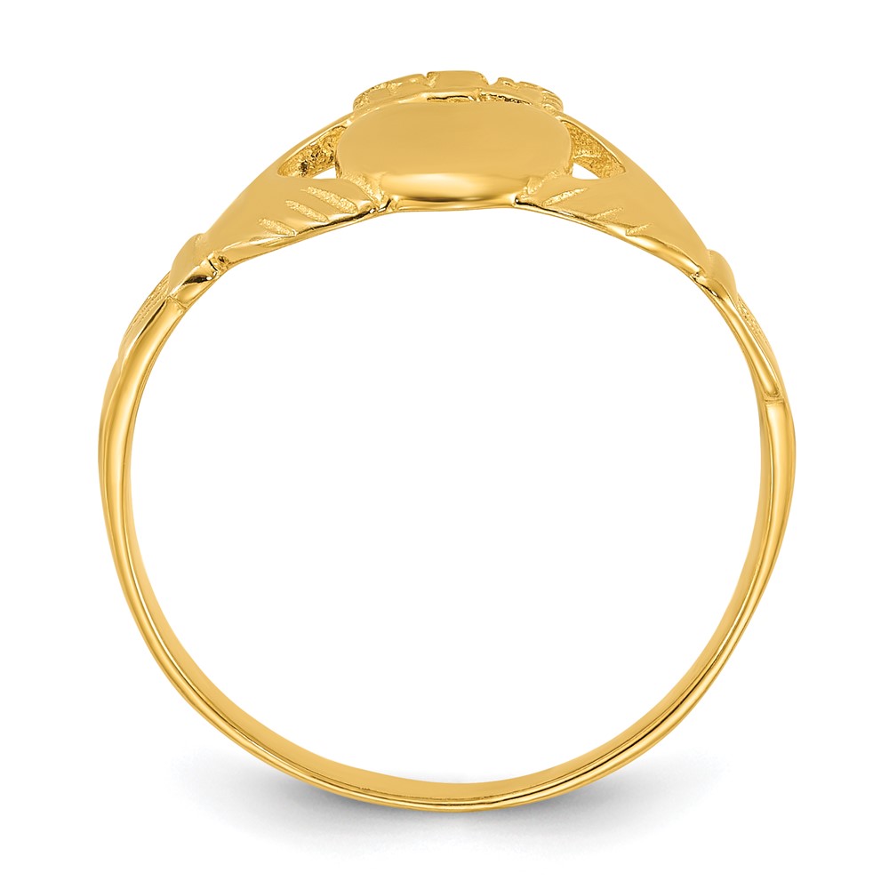 Sterling Silver Gold-tone Polished Claddagh Ring (QR957GP-6)