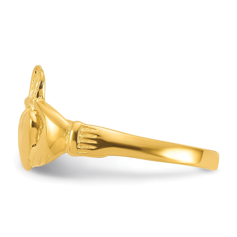 Sterling Silver Gold-tone Polished Claddagh Ring (QR957GP-6)