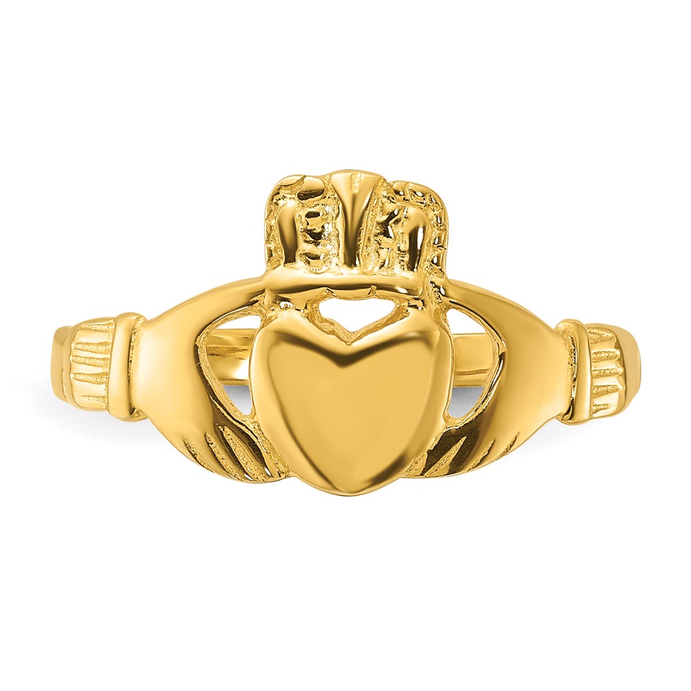 Sterling Silver Gold-tone Polished Claddagh Ring (QR957GP-6)