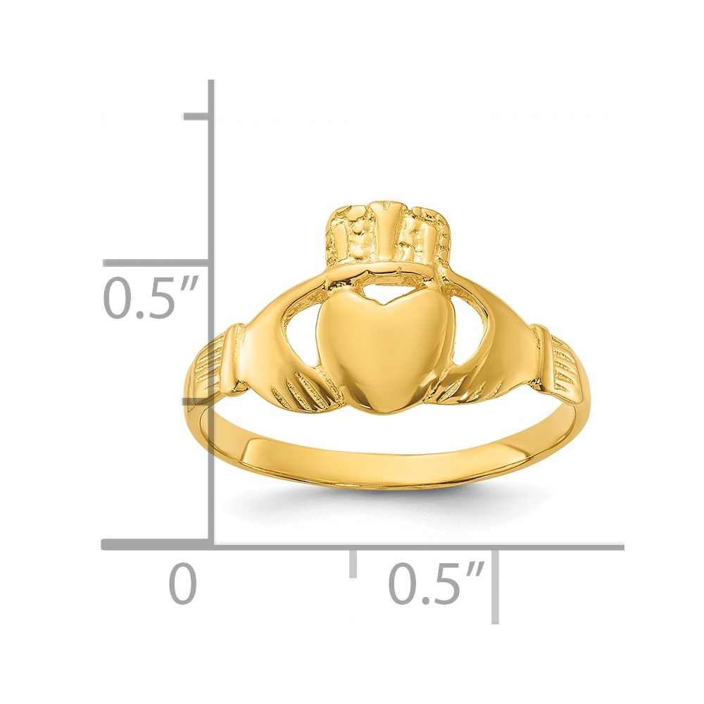 Sterling Silver Gold-tone Polished Claddagh Ring (QR957GP-6)