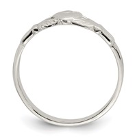 Sterling Silver Solid Claddagh Ring view 2