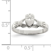 Sterling Silver Solid Claddagh Ring view 3