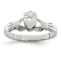 Sterling Silver Solid Claddagh Ring view 1
