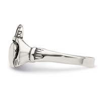 Sterling Silver Antiqued Claddagh Ring view 4