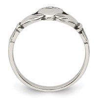 Sterling Silver Antiqued Claddagh Ring view 2