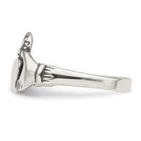 Sterling Silver Antiqued Claddagh Ring view 4