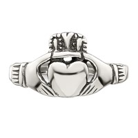 Sterling Silver Antiqued Claddagh Ring view 5