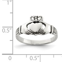 Sterling Silver Antiqued Claddagh Ring view 3