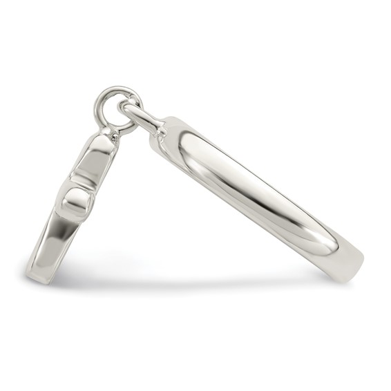Sterling Silver Solid Cross Dangle Ring