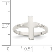 Sterling Silver Solid Cross Ring view 3