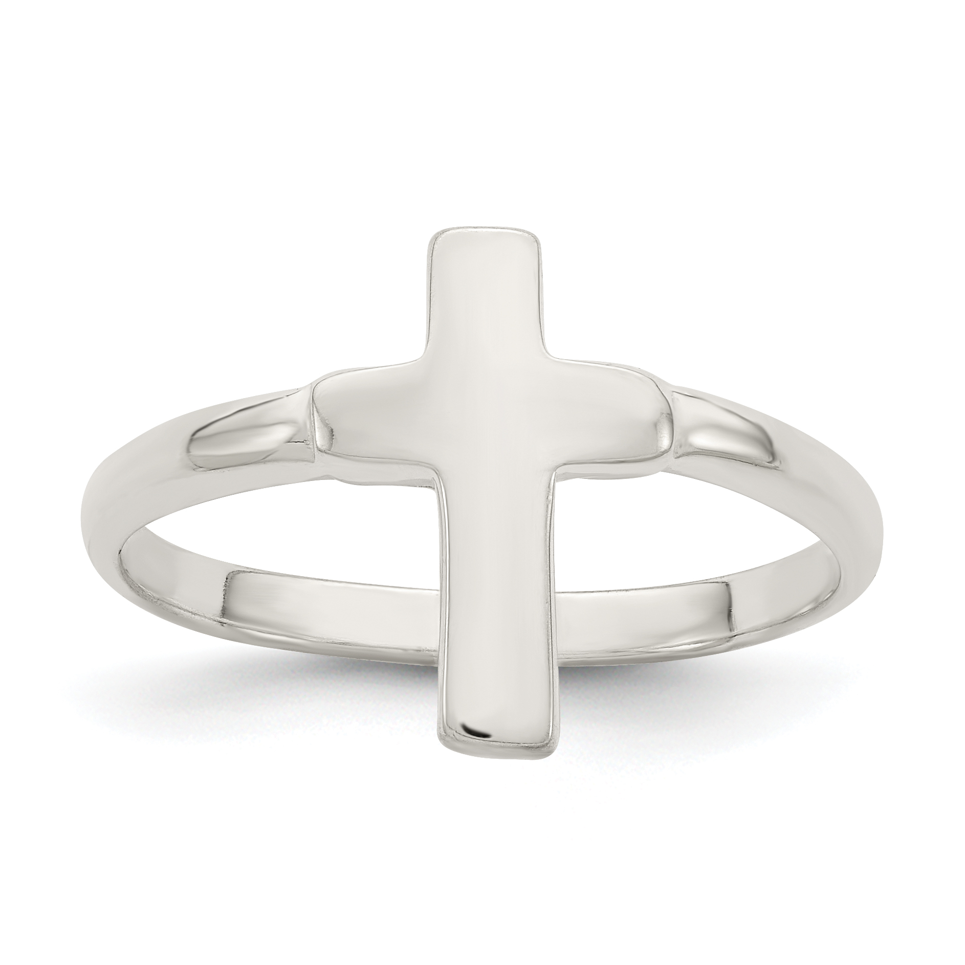 Sterling Silver Solid Cross Ring (QR966-8)