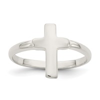 Sterling Silver Solid Cross Ring view 1