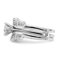 Sterling Silver Rhodium-plated CZ Ring Set view 3