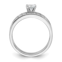 Sterling Silver Rhodium-plated CZ Ring Set view 2