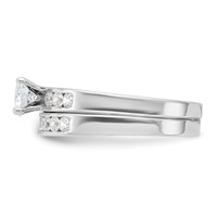 Sterling Silver Rhodium-plated CZ Ring Set view 3