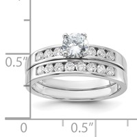 Sterling Silver Rhodium-plated CZ Ring Set view 4