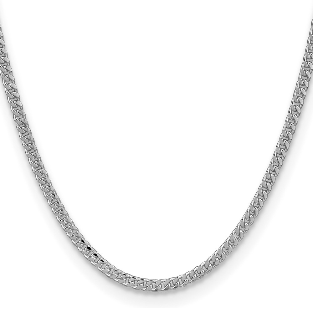 Sterling Silver Rhodium-plated 3.25mm Domed Curb Chain (QRC100R-22)