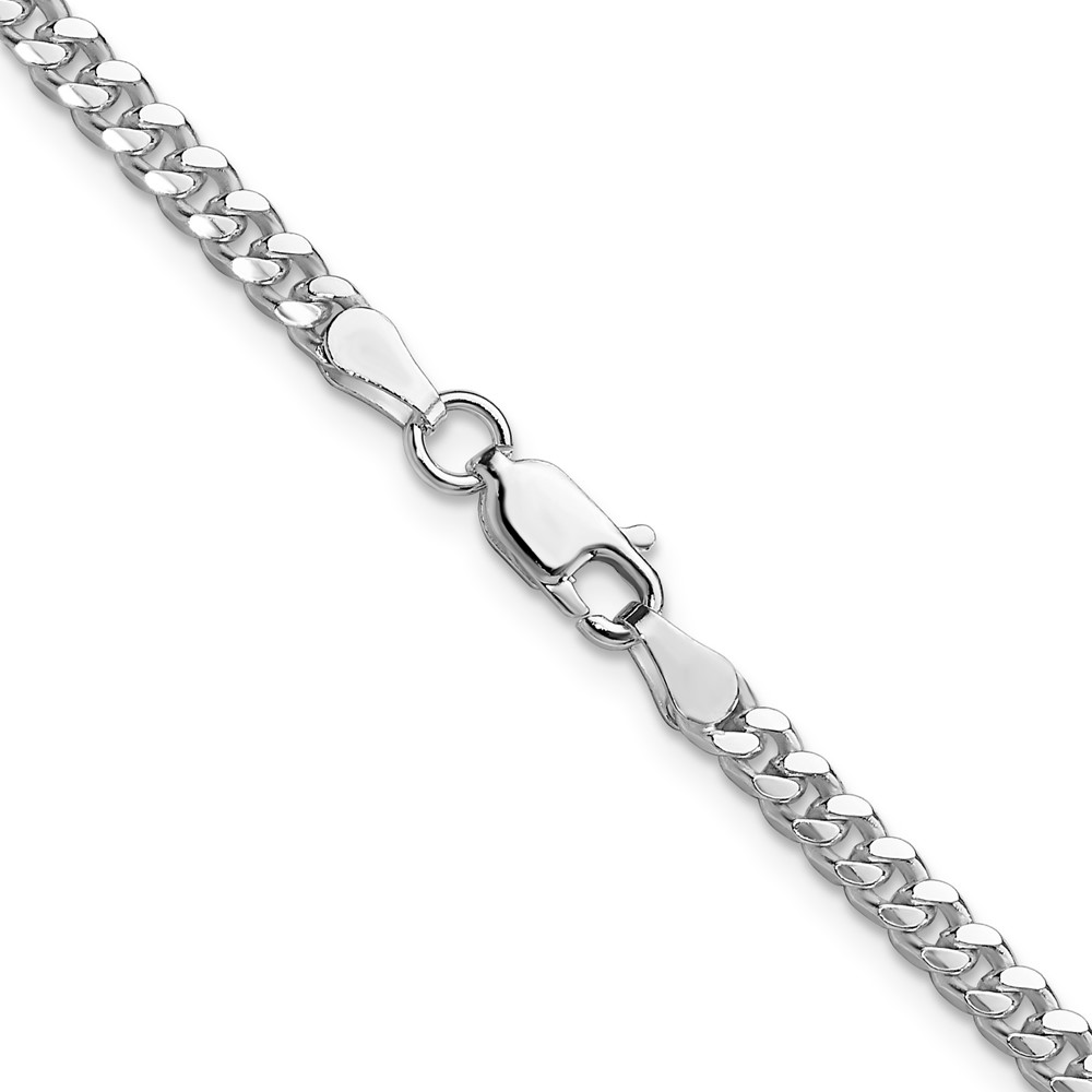 Sterling Silver Rhodium-plated 3.25mm Domed Curb Chain (QRC100R-22)
