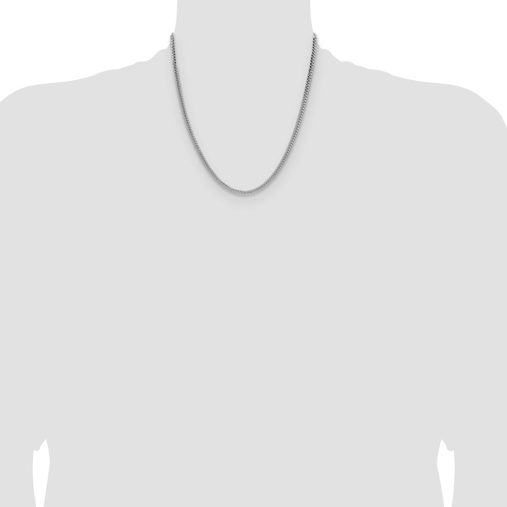 Sterling Silver Rhodium-plated 3.25mm Domed Curb Chain (QRC100R-20)