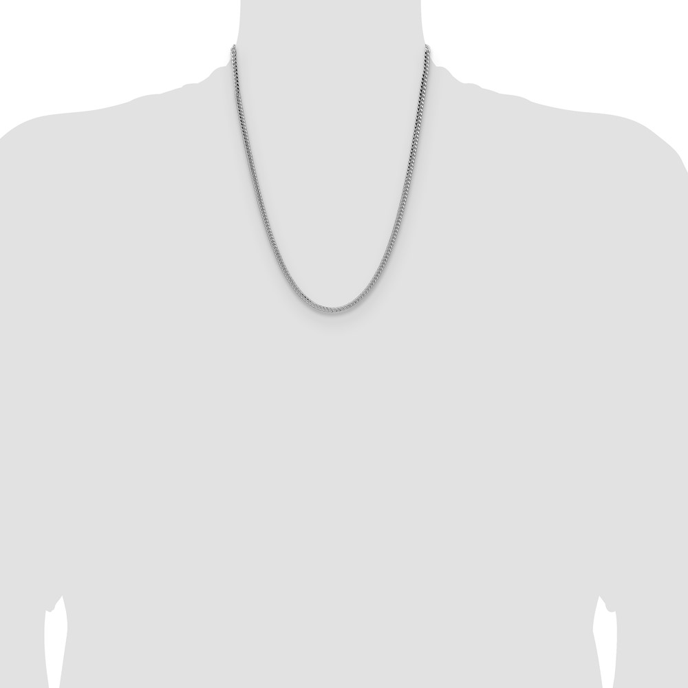 Sterling Silver Rhodium-plated 3.25mm Domed Curb Chain (QRC100R-22)