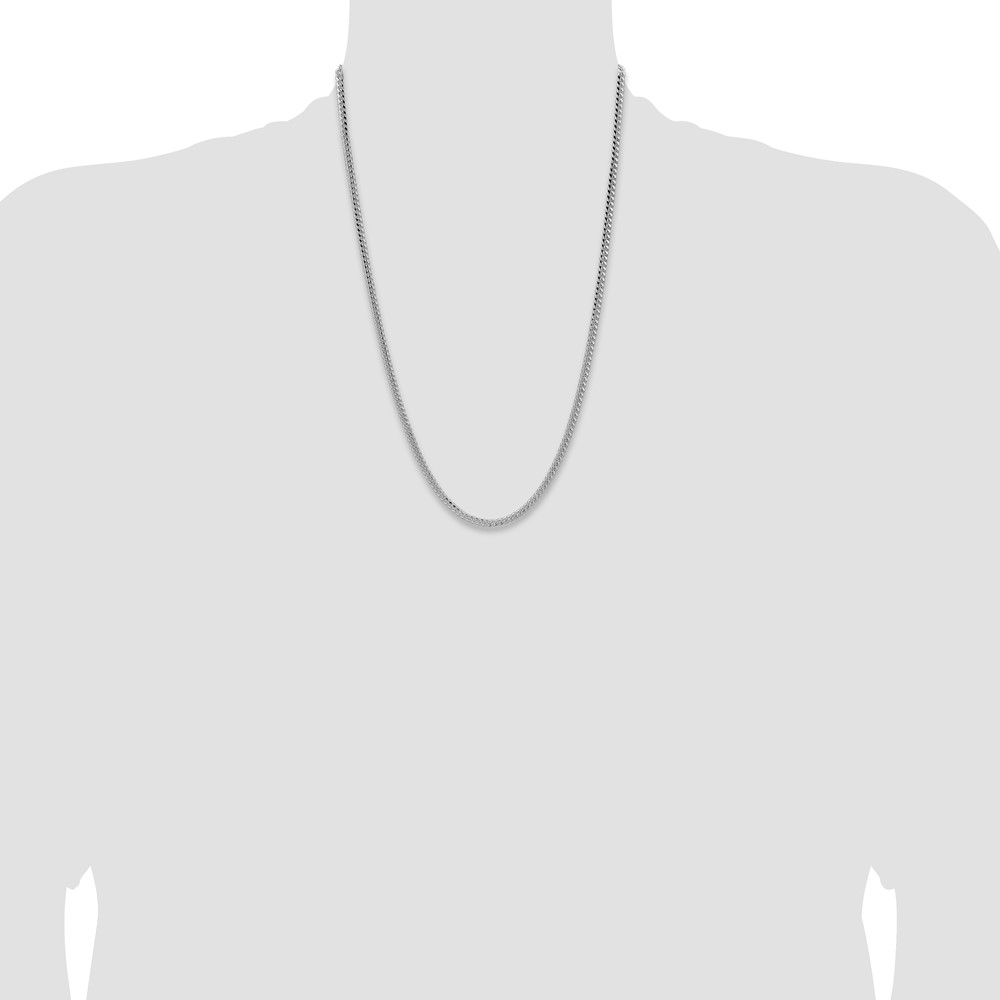 Sterling Silver Rhodium-plated 3.25mm Domed Curb Chain (QRC100R-24)