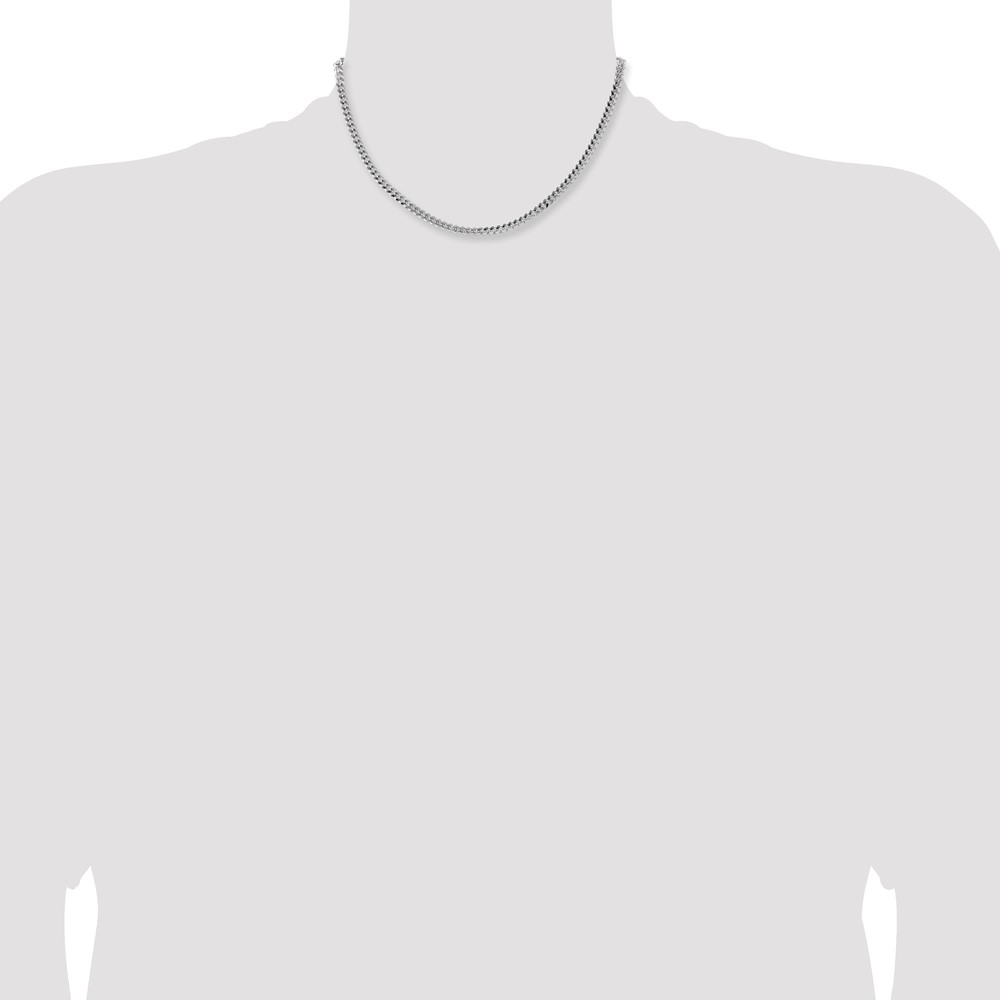 Sterling Silver 4mm Domed w/ Side D/C Curb Chain (QRC120-16)